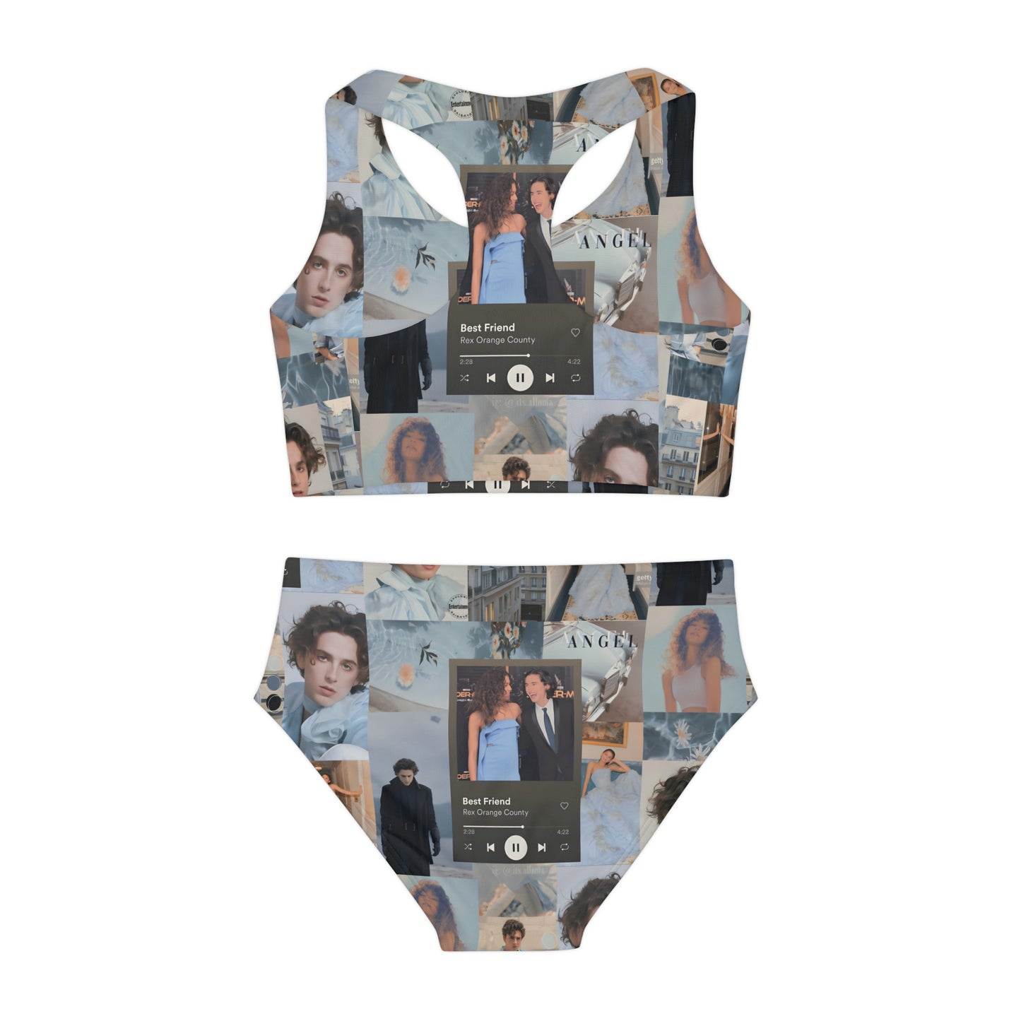 Timothee Chalamet And Zendaya Best Friend Collage Girls Two Piece Swimsuit