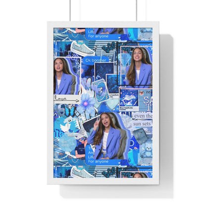 Olivia Rodrigo Blue Aesthetic Collage Framed Print
