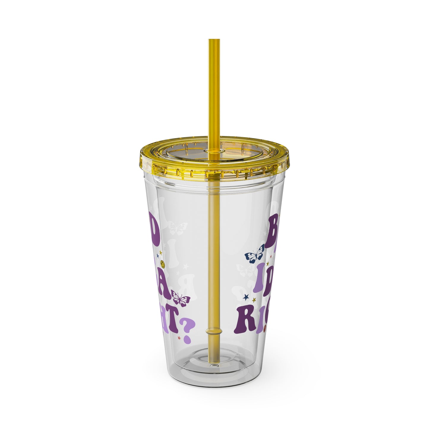 Olivia Rodrigo Bad Idea Right? Sunsplash Tumbler with Straw