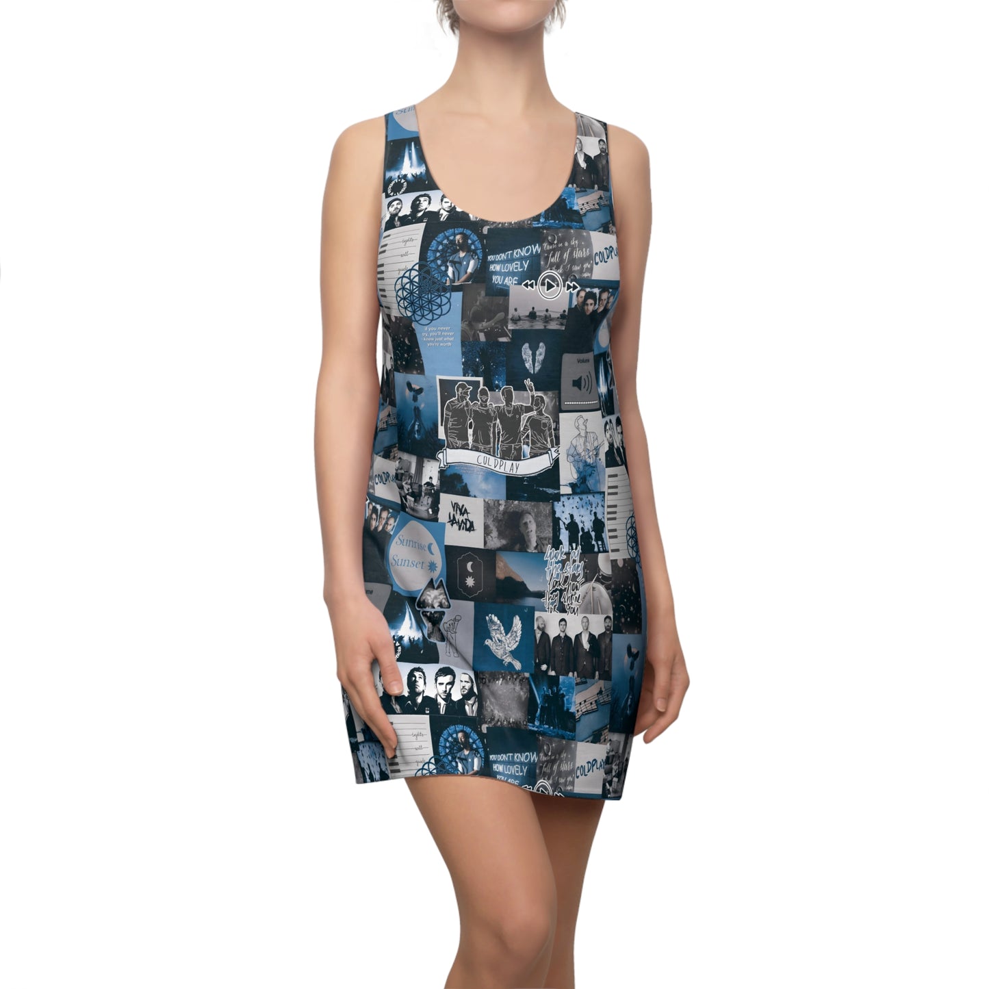 Coldplay Sunrise Sunset Collage Women's Cut & Sew Racerback Dress