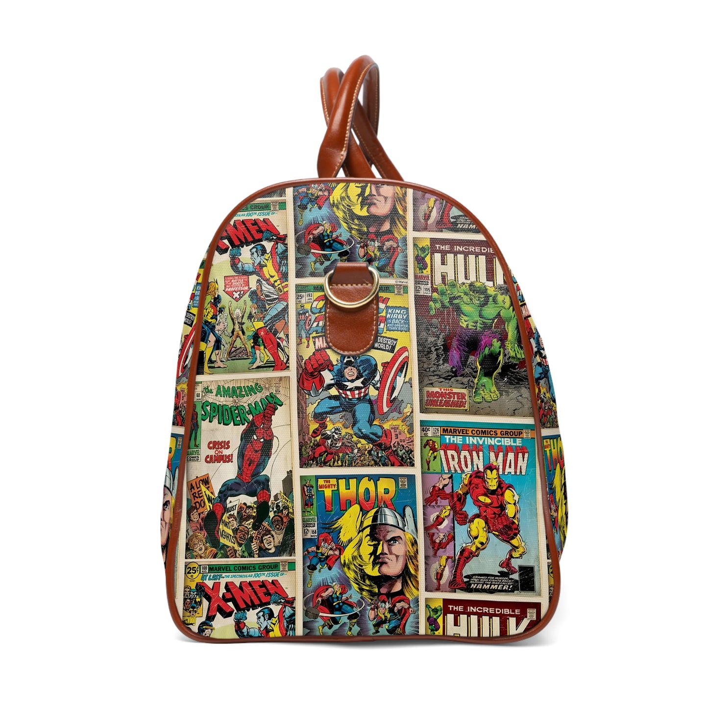 Marvel Comic Book Cover Collage Waterproof Travel Bag