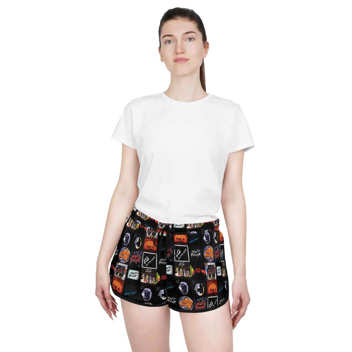 Daft Punk Album Cover Art Collage Women's Relaxed Shorts