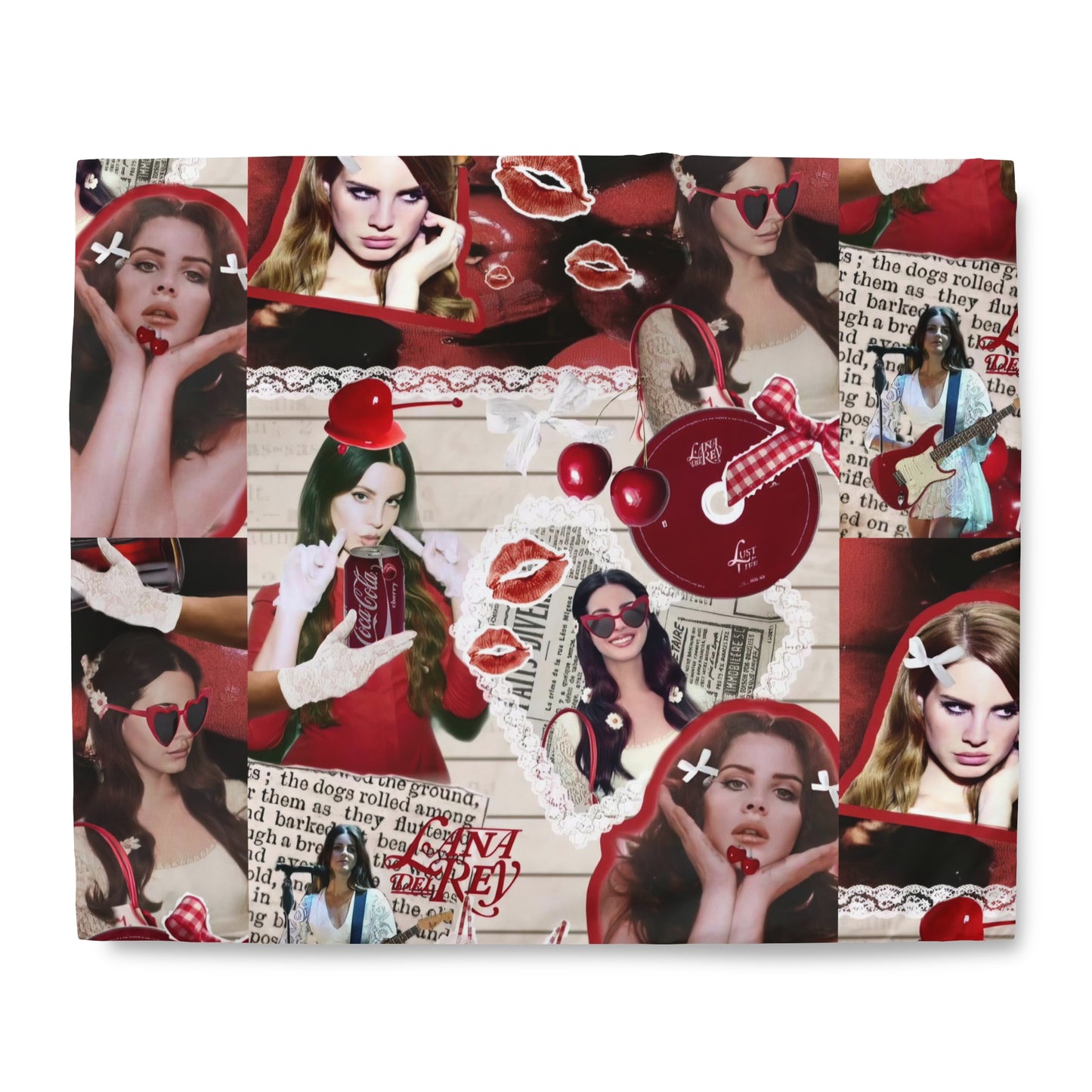 Lana Del Rey Cherry Coke Collage Duvet Cover