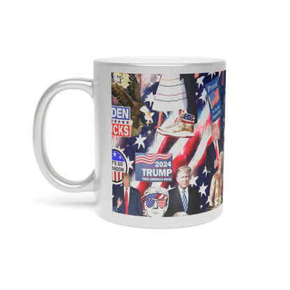 Donald Trump 2024 MAGA Montage Metallic Mug (Silver\Gold)
