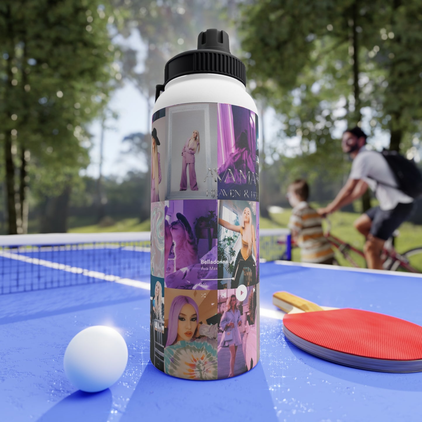 Ava Max Belladonna Photo Collage Stainless Steel Water Bottle with Sports Lid