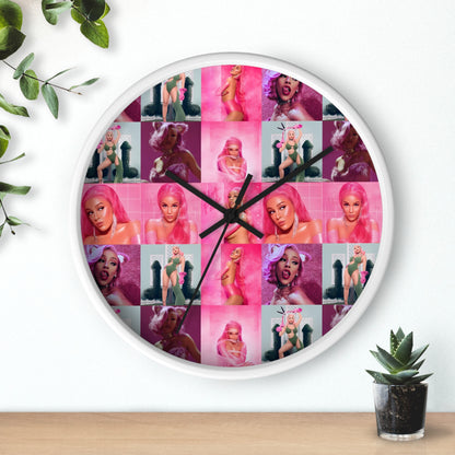 Doja Cat Hot Pink Mosaic Wall Clock