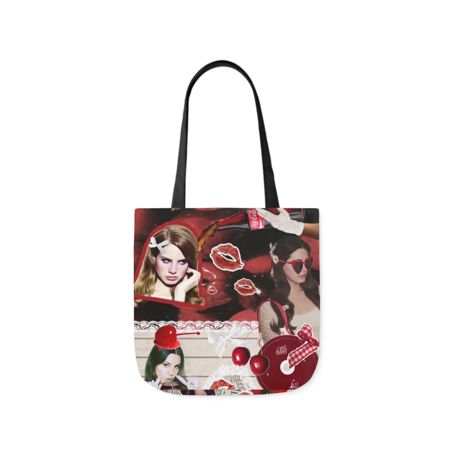 Lana Del Rey Cherry Coke Collage Polyester Canvas Tote Bag