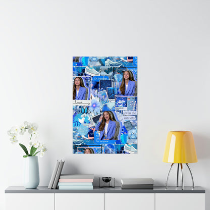 Olivia Rodrigo Blue Aesthetic Collage Matte Poster