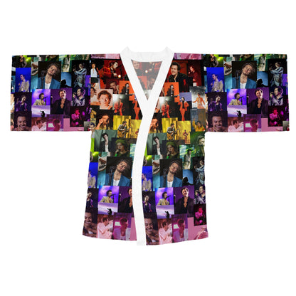 Harry Styles Rainbow Photo Collage Long Sleeve Kimono Robe