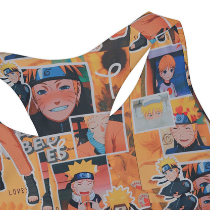 Naruto Uzumaki Sunflower Blaze Collage Girls Two Piece Swimsuit