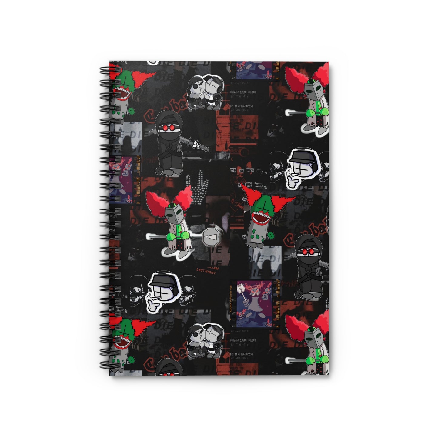 Madness Combat Dark Aesthetic Collage Spiral Notebook - Ruled Line