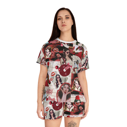 Lana Del Rey Cherry Coke Collage Women's Short Pajama Set