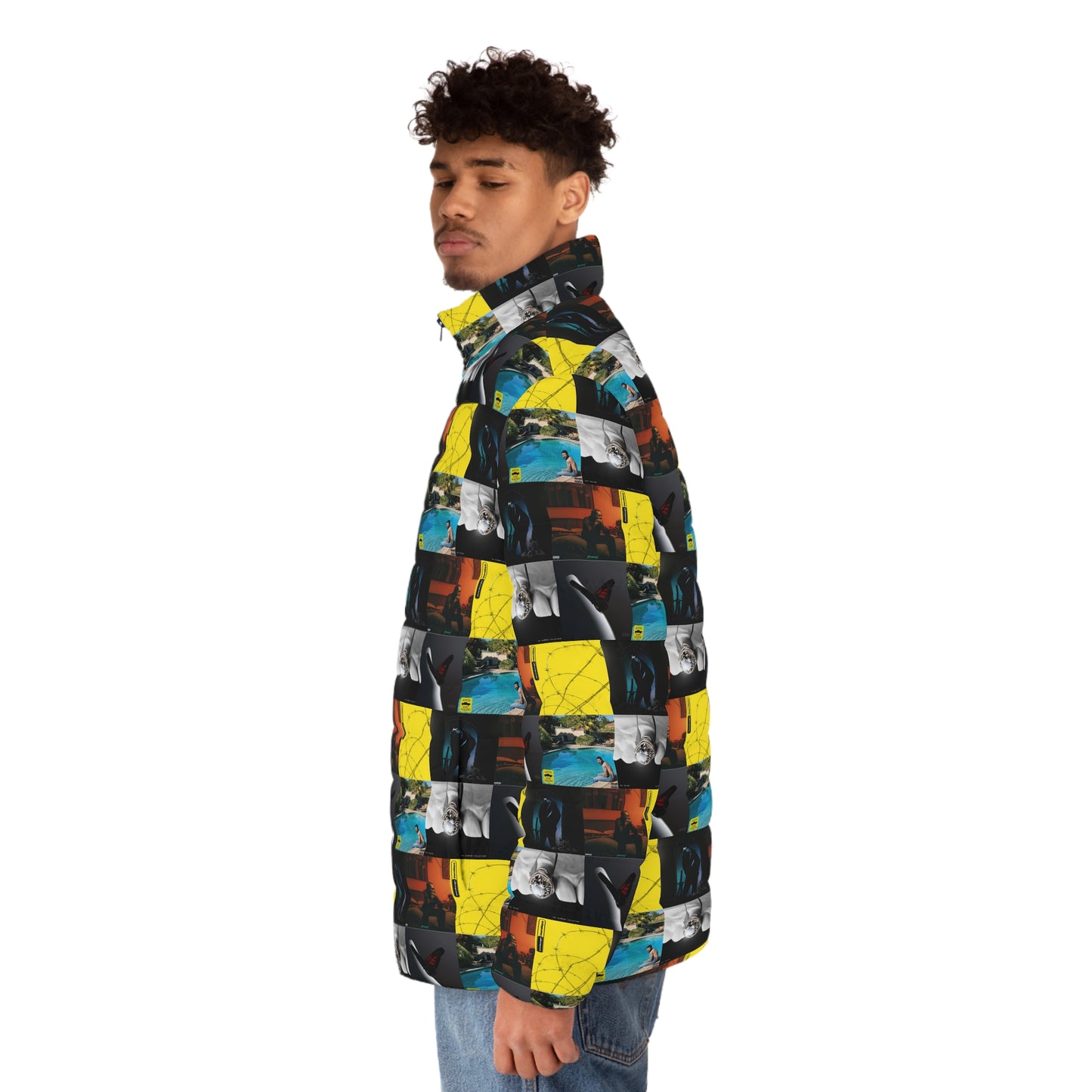 Post Malone Album Art Collage Men's Puffer Jacket