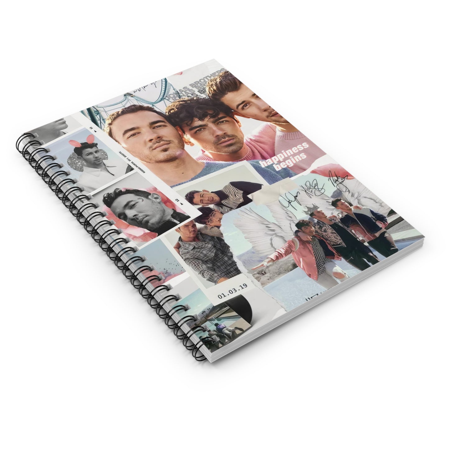 Jonas Brothers Happiness Begins Collage Ruled Line Spiral Notebook