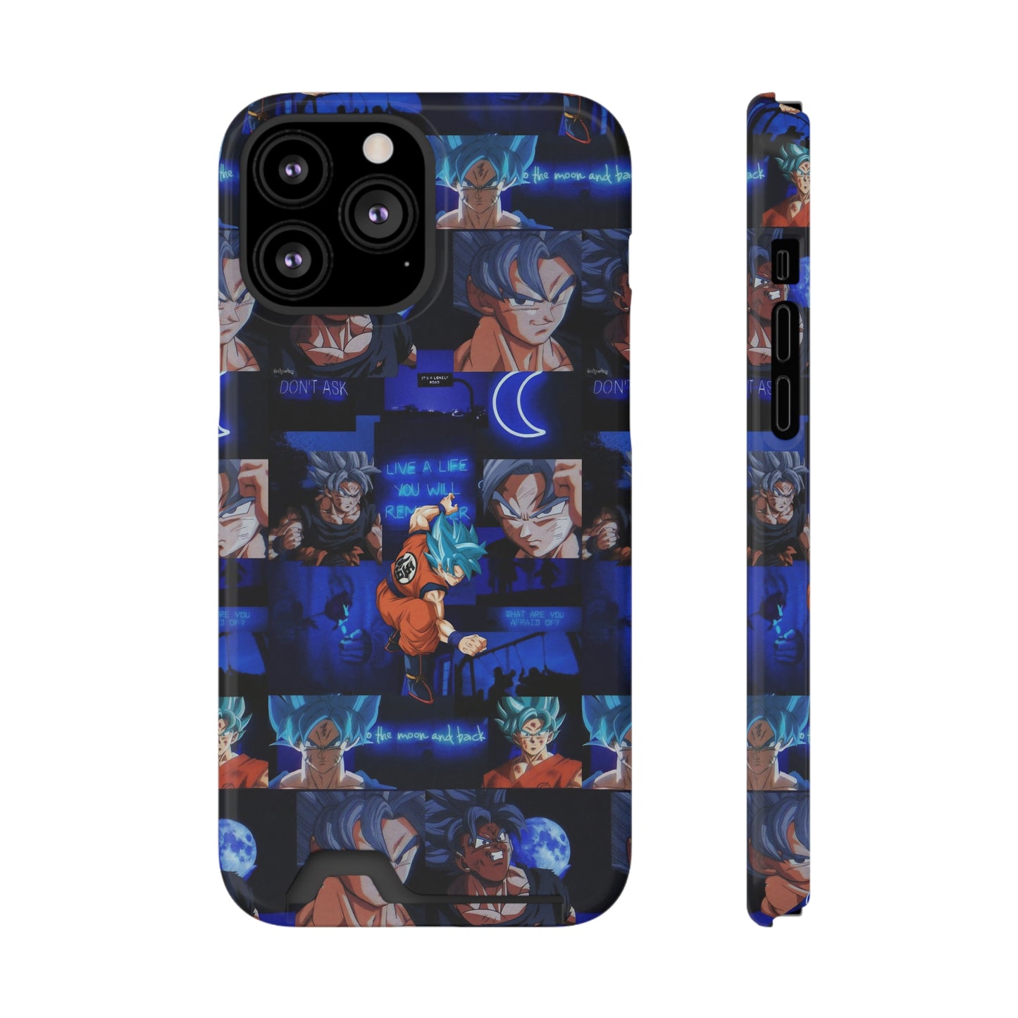 Dragon Ball Z Saiyan Moonlight Collage Phone Case With Card Holder