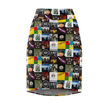 Queen Album Cover Collage Women's Pencil Skirt