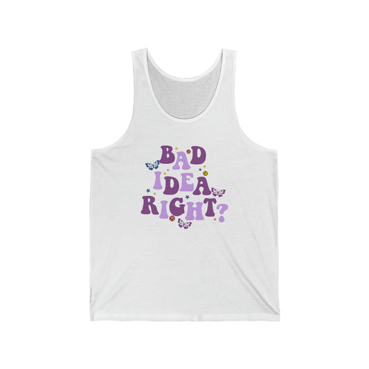 Olivia Rodrigo Bad Idea Right? Unisex Jersey Tank