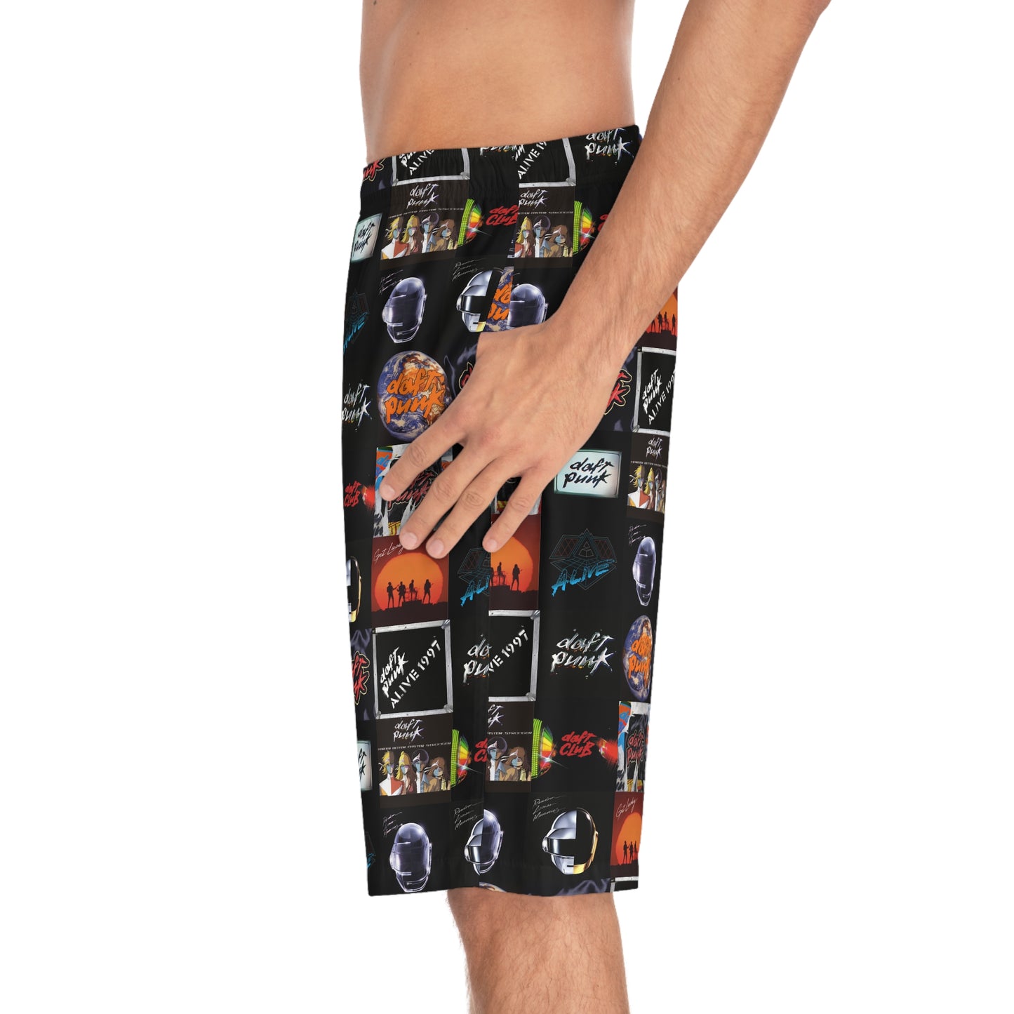 Daft Punk Album Cover Art Collage Men's Board Shorts