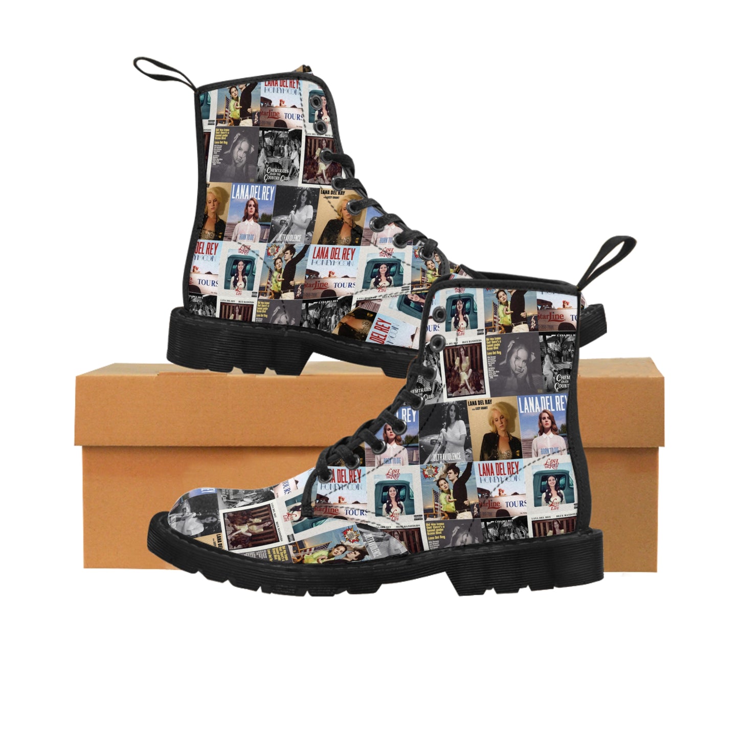 Lana Del Rey Album Cover Collage Women's Canvas Boots