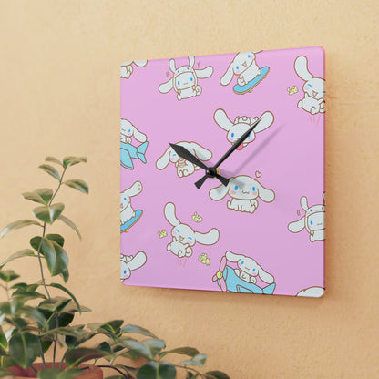 Cinnamoroll Playing Around Pattern Acrylic Wall Clock