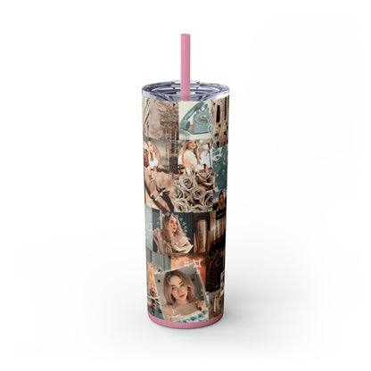 Sabrina Carpenter Peachy Princess Collage Skinny Tumbler with Straw