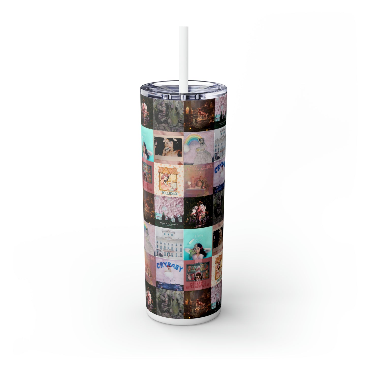 Melanie Martinez Album Art Collage Skinny Tumbler with Straw