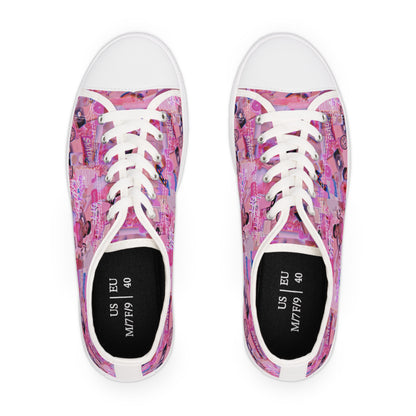 Ariana Grande Purple Vibes Collage Women's Low Top Sneakers