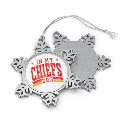 Taylor Swift In My Chiefs Era Pewter Snowflake Ornament