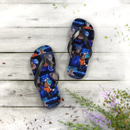 Dragon Ball Z Saiyan Moonlight Collage Flip Flops