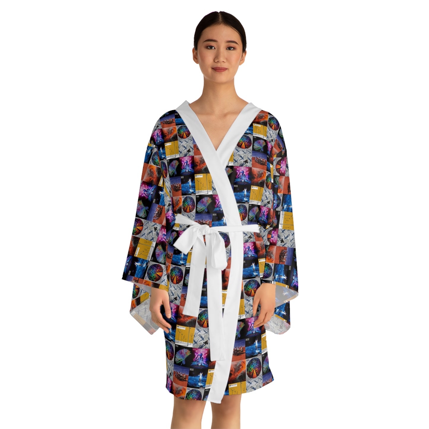 Muse Album Cover Collage Long Sleeve Kimono Robe