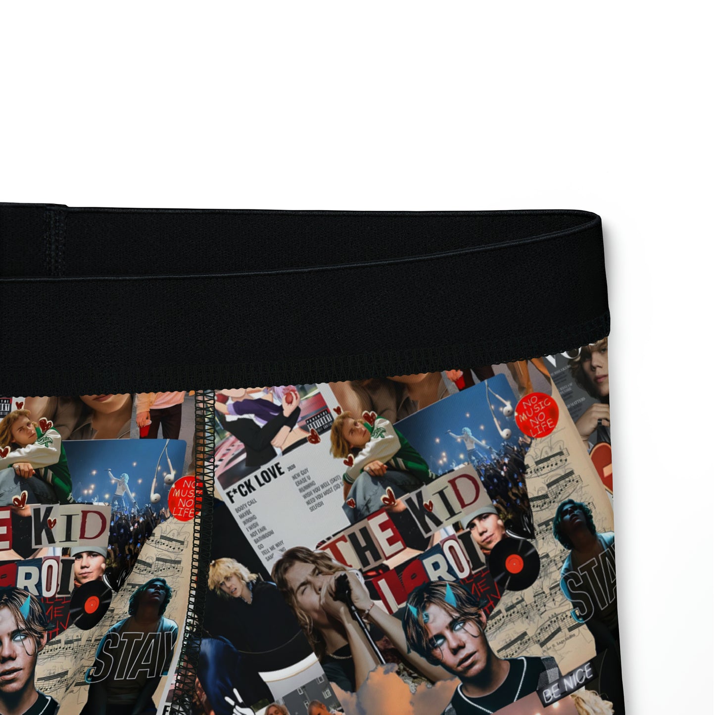 The Kid LAROI No Music No Life Collage Men's Boxers