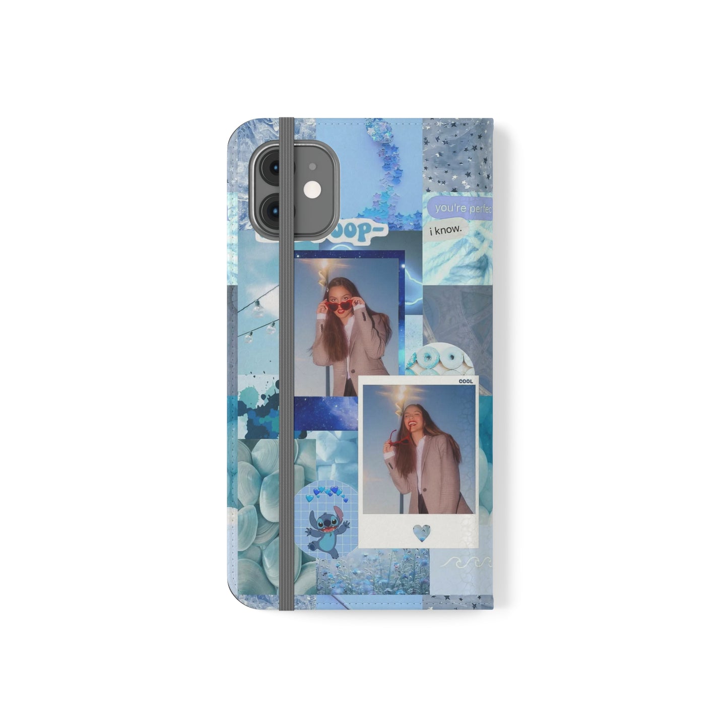 Olivia Rodrigo Light Blue Aesthetic Collage Phone Flip Case