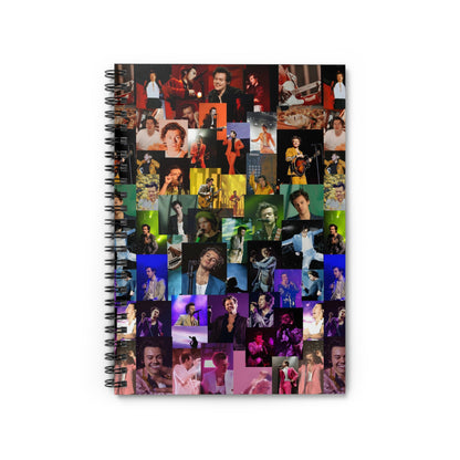 Harry Styles Rainbow Photo Collage Ruled Line Spiral Notebook