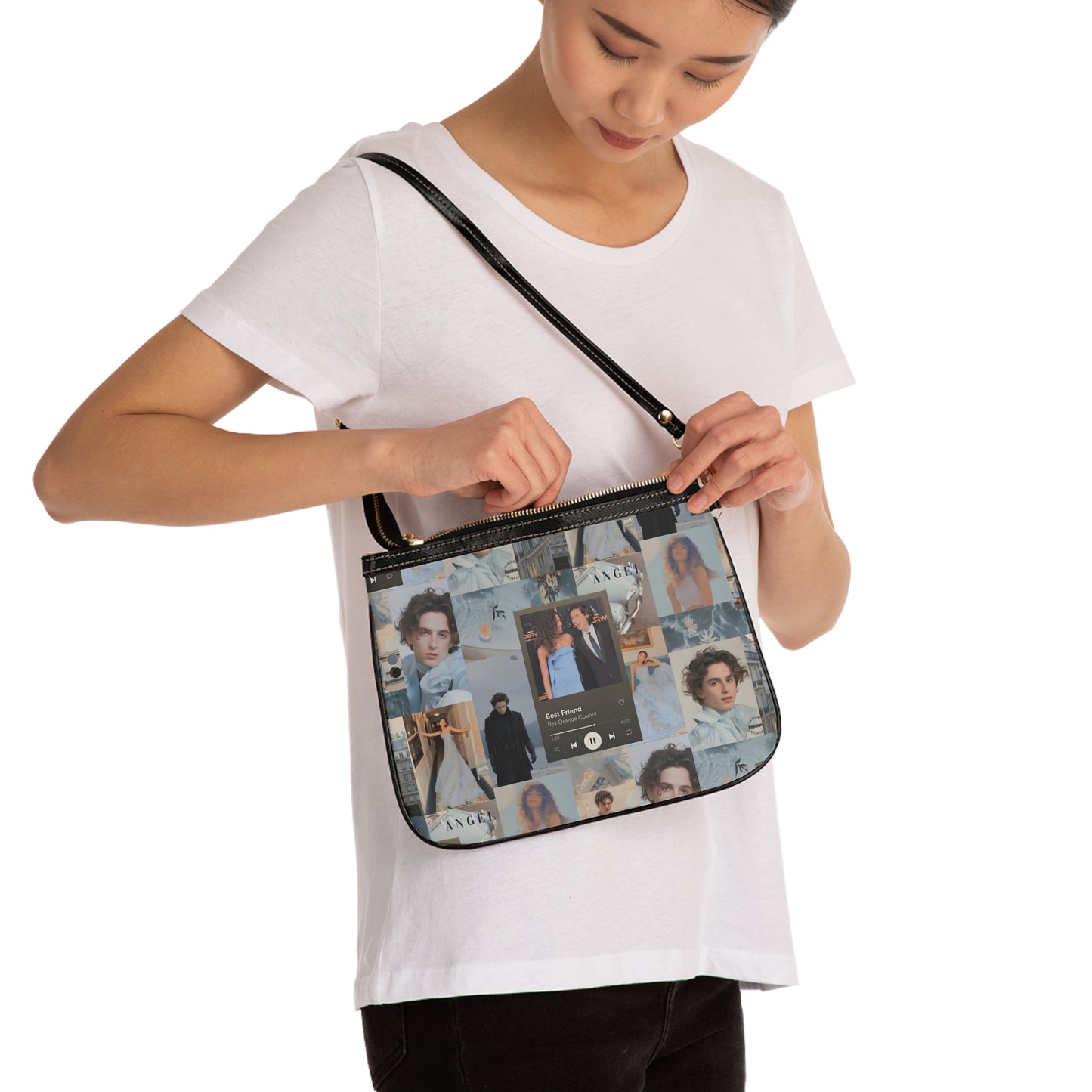 Timothee Chalamet And Zendaya Best Friend Collage Small Shoulder Bag