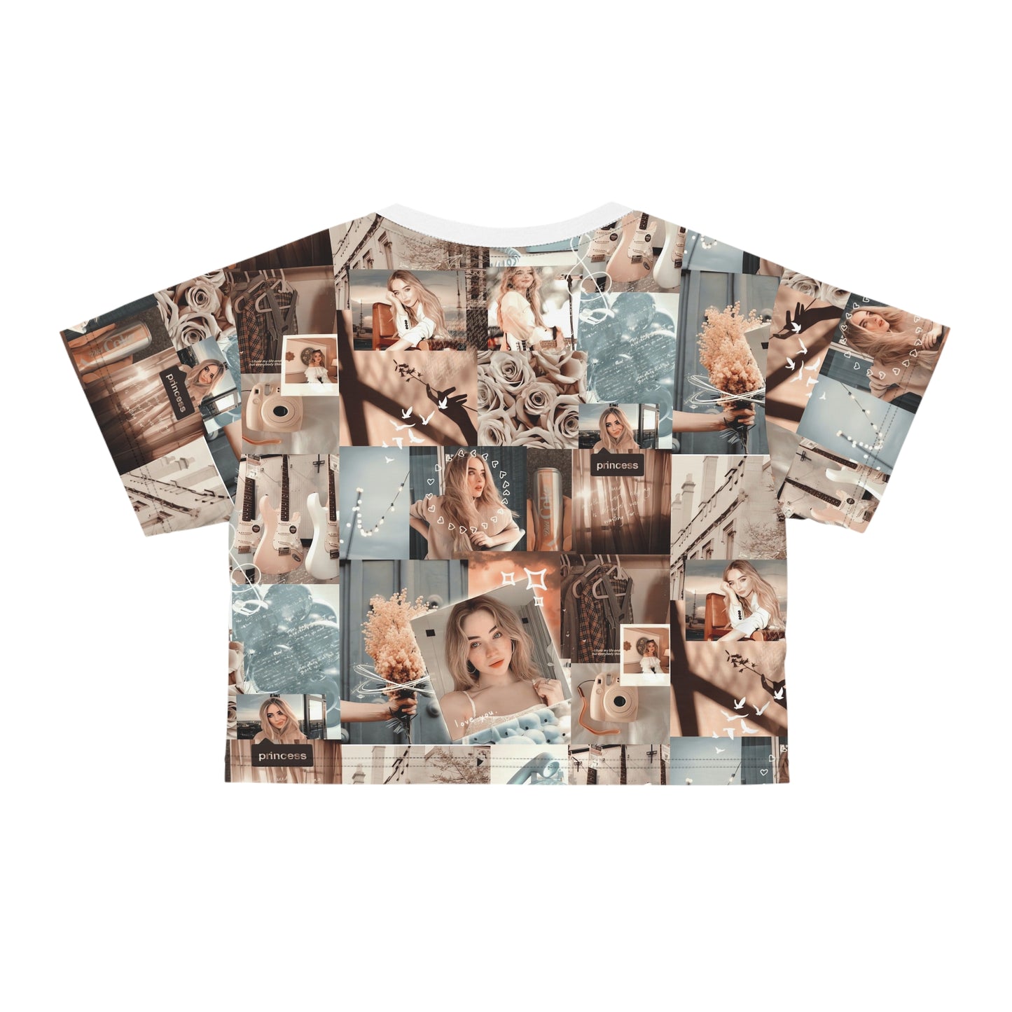 Sabrina Carpenter Peachy Princess Collage Crop Tee