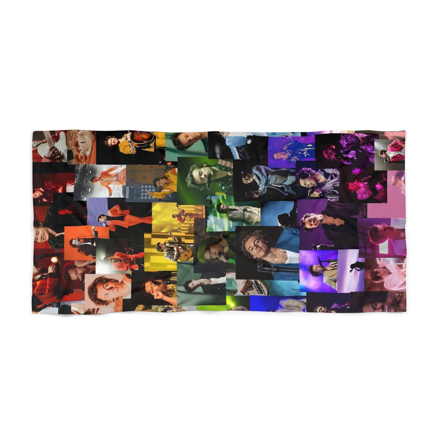 Harry Styles Rainbow Photo Collage Beach Towel