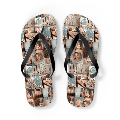 Sabrina Carpenter Peachy Princess Collage Flip Flops