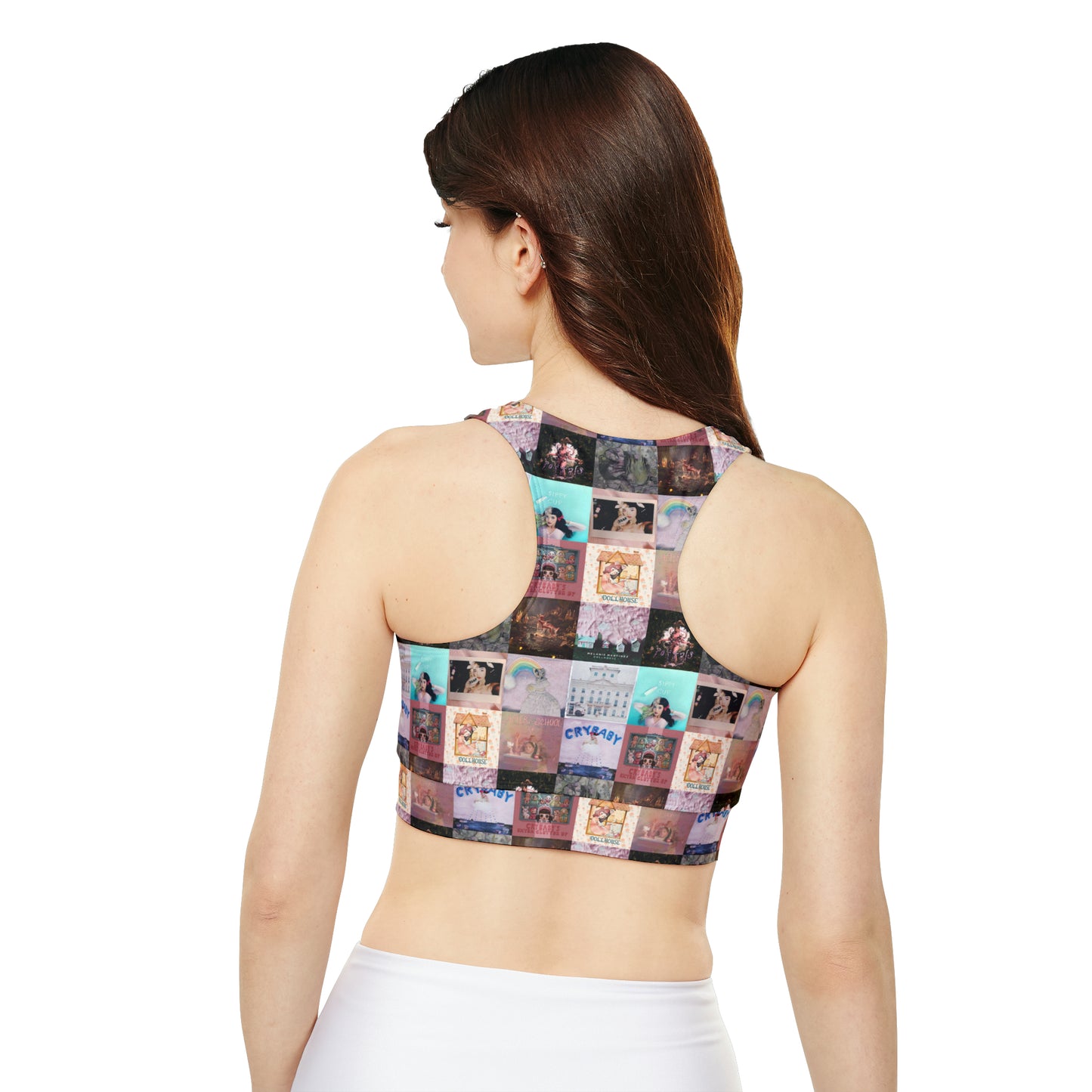 Melanie Martinez Album Art Collage Fully Lined Padded Sports Bra