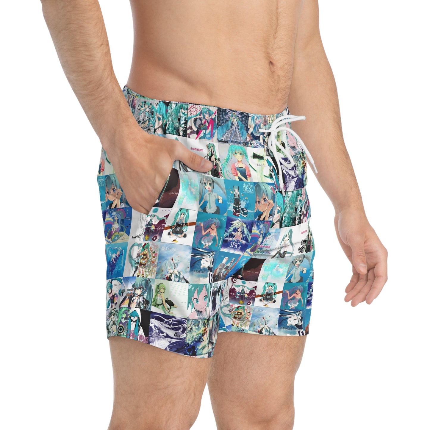 Hatsune Miku Album Cover Collage Men's Swim Trunks