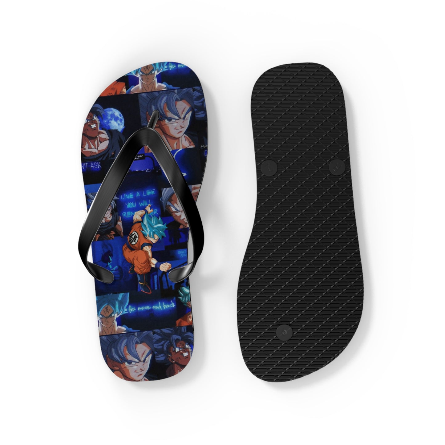 Dragon Ball Z Saiyan Moonlight Collage Flip Flops