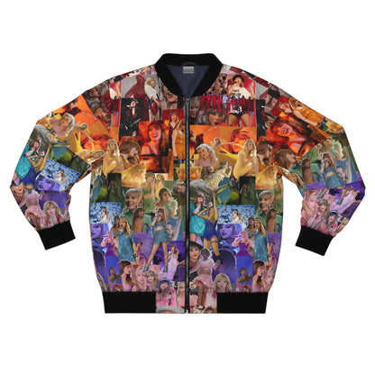 Taylor Swift Rainbow Photo Collage Men's Bomber Jacket