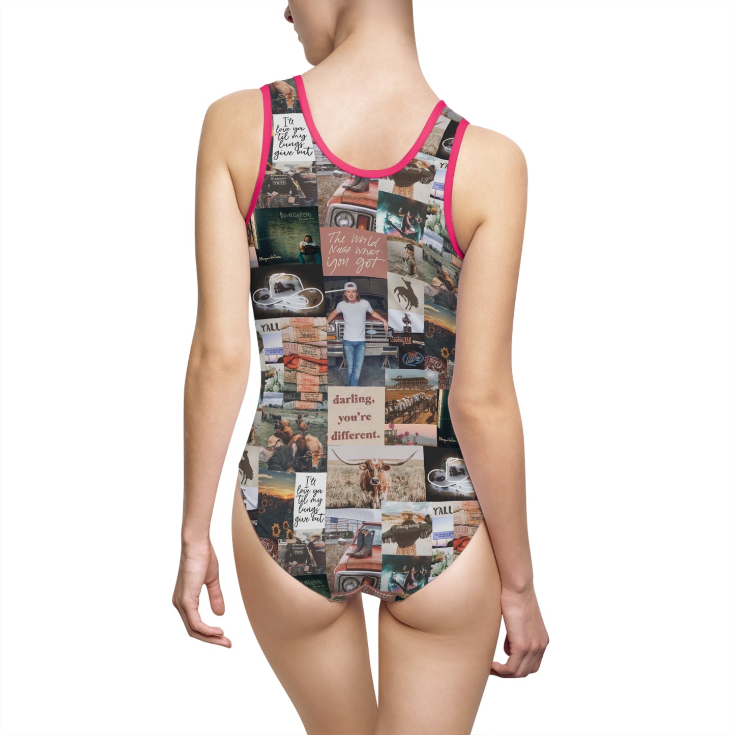 Morgan Wallen Darling You're Different Collage Women's Classic One-Piece Swimsuit