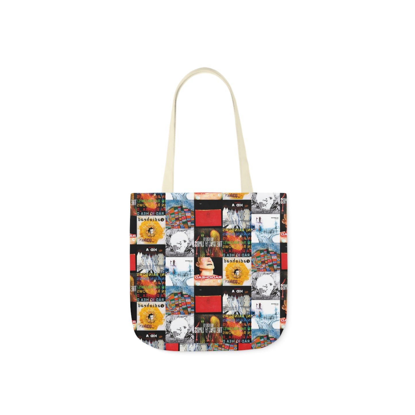 Radiohead Album Cover Collage Polyester Canvas Tote Bag