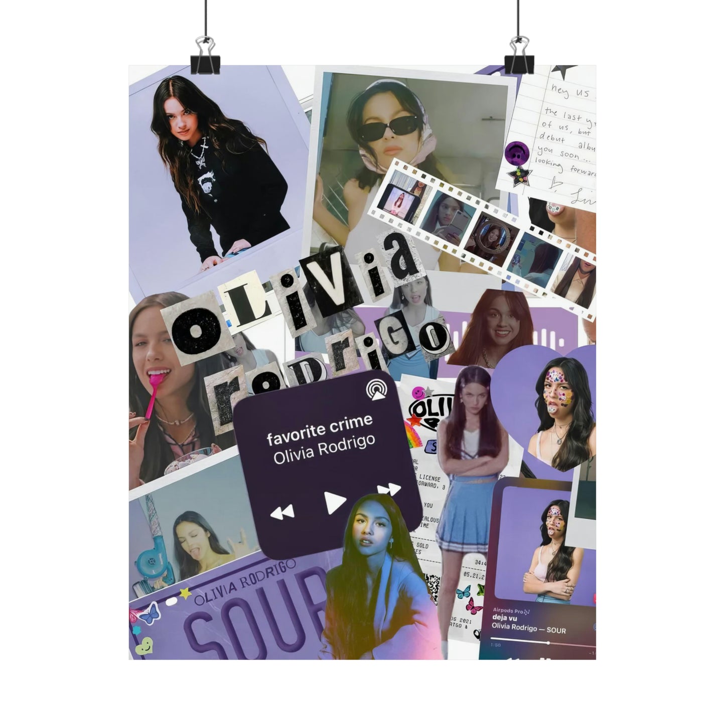 Olivia Rodrigo Deja Vu Collage Matte Poster