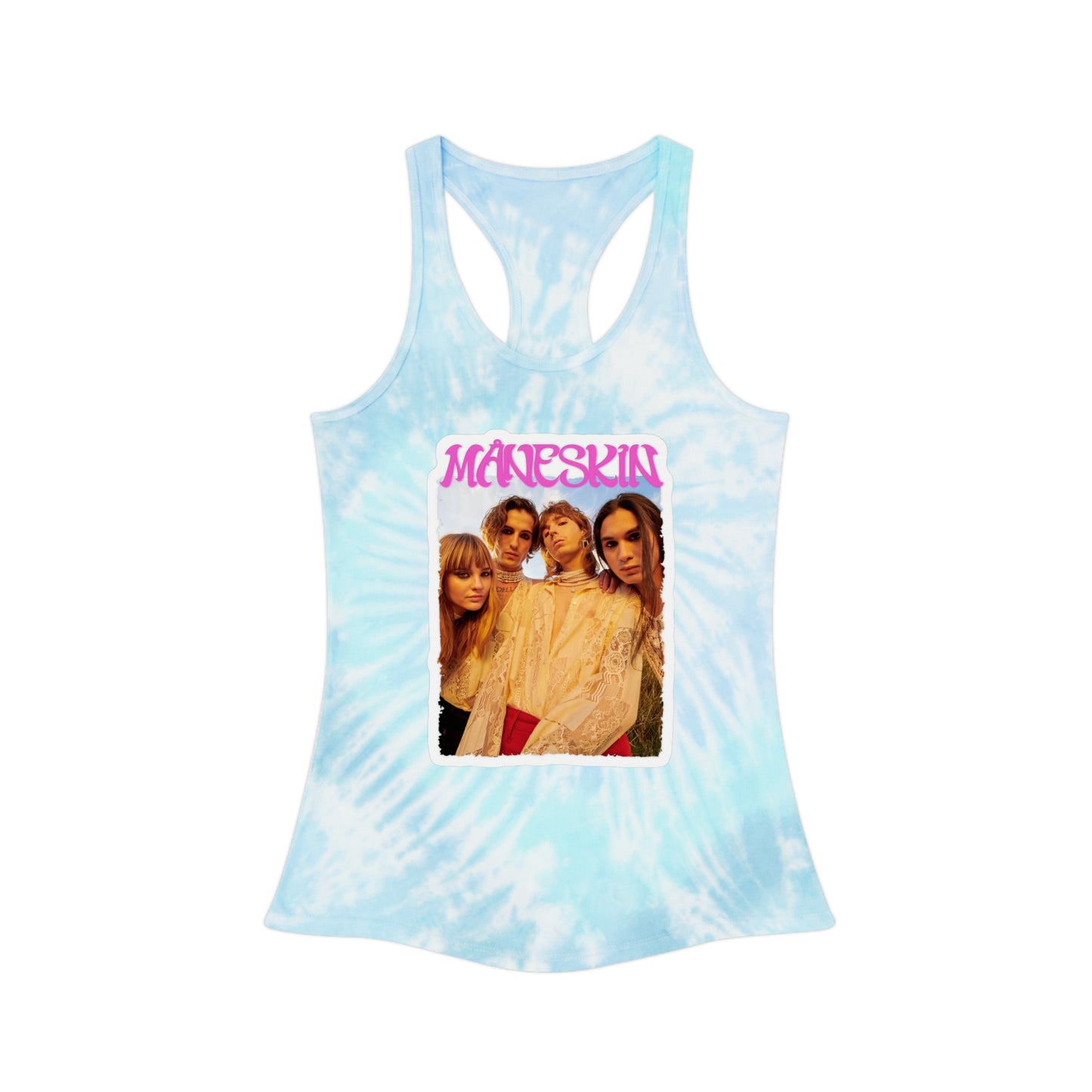 Måneskin Group Photo Tie Dye Racerback Tank Top