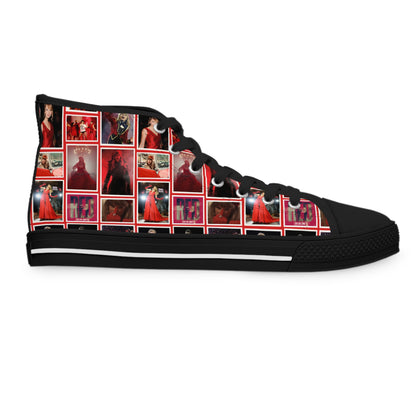 Taylor Swift Red Era Collage Women's High Top Sneakers