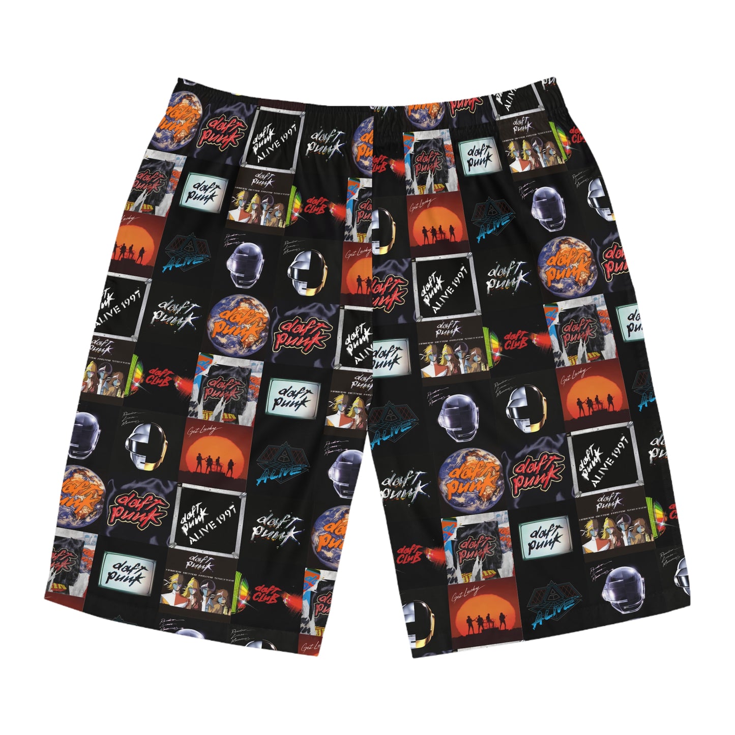 Daft Punk Album Cover Art Collage Men's Board Shorts