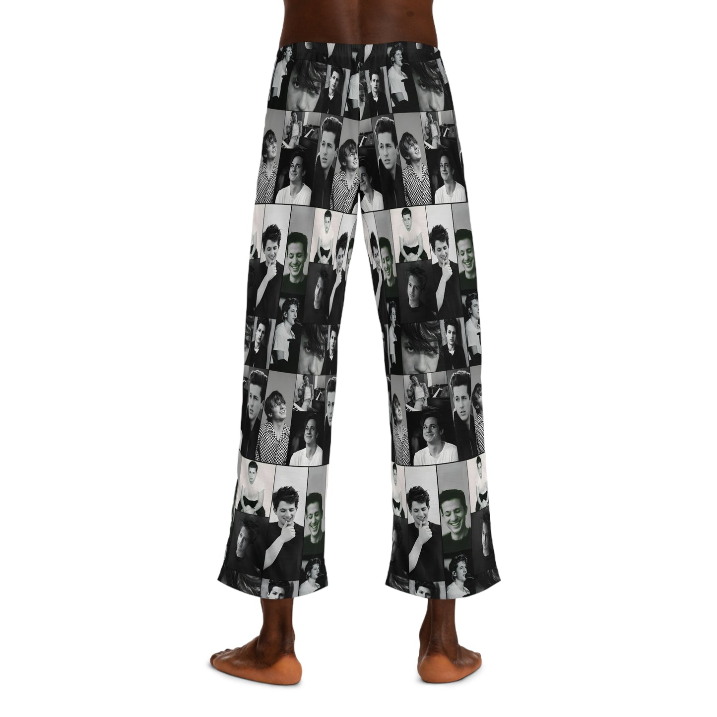 Charlie Puth Black And White Portraits Collage Men's Pajama Pants