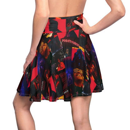 The Weeknd Heartless Nightmares Collage Women's Skater Skirt