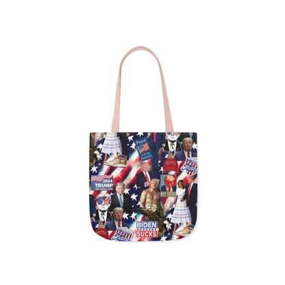 Donald Trump 2024 MAGA Montage Polyester Canvas Tote Bag